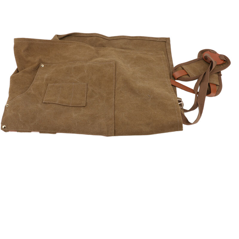 foto del prodotto grembiule per attrezzi in tela impermeabile con 8 tasche e tasca magnetica regolabile con tracolla incrociata sul retro per parrucchiere falegname