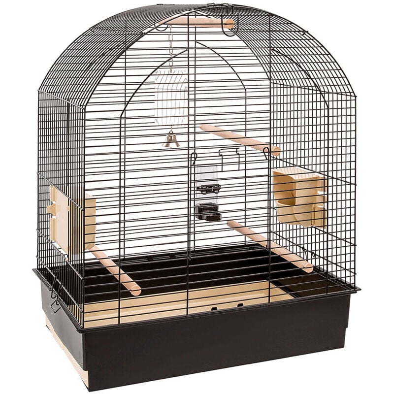 foto del prodotto greta nero gabbia per parrocchetti e calopsiti. variante greta misure 69.5 x 44.5 x h 84 cm ferplast
