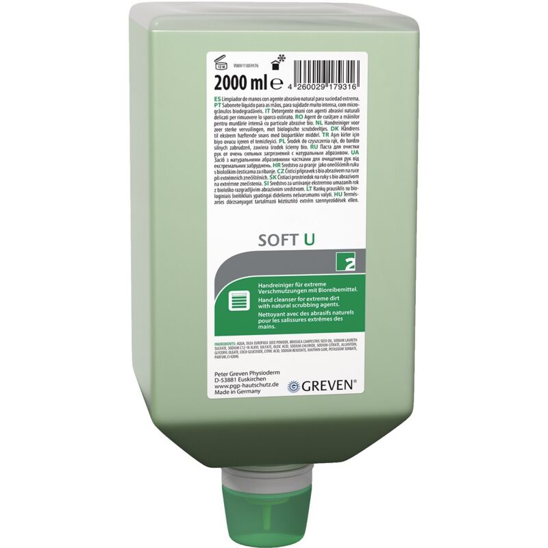 foto del prodotto greven - detergente per le mani soft u 2l senza solventi