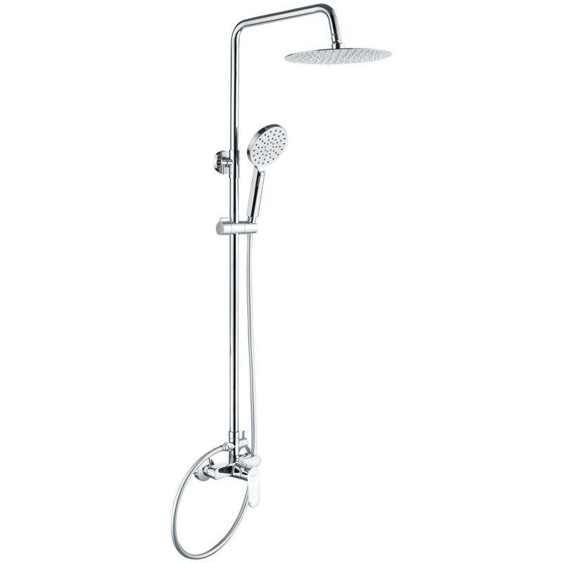 foto del prodotto grifema berlin g17004 sistema doccia con miscelatore monocomando, soffione pioggia, flessibile doccia, 3 doccetta a spruzzo, supporto, barra