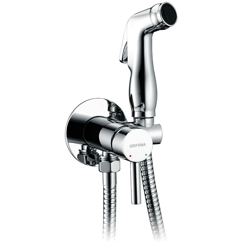 foto del prodotto grifema complento g154 kit doccetta per wc, ottima per l igiene intima g1 2 pollici,acqua calda fredda doccetta bidet per wc con flessibile 1.5m
