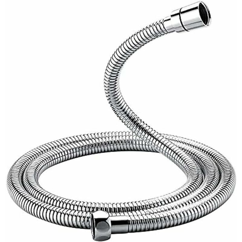 foto del prodotto grifema complento g851flessibile doccia in acciaio inossidabile g1 2 pollici, 150 cm , tubo doccia da anti torsione, argento cromo