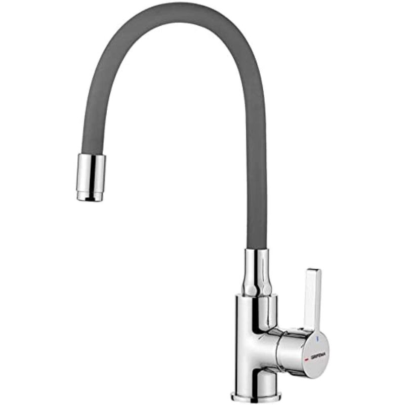 foto del prodotto grifema grifer a de cocina g4002 9 rubinetto da cucina grigio con beccuccio universale girevole, miscelatore per cucina g3 8 pollici , cromo