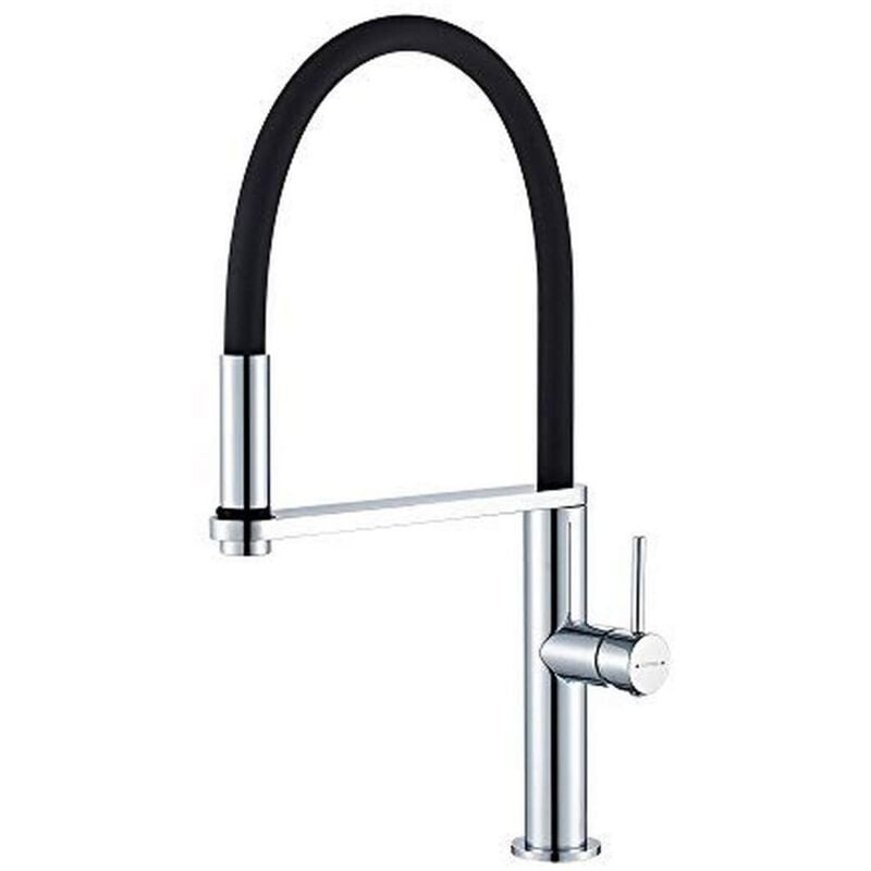 foto del prodotto grifema lyon g4006 rubinetto cucina professionale con bocca molto alta 537mm , miscelatore per cucina con beccuccio universale girevole g3 8