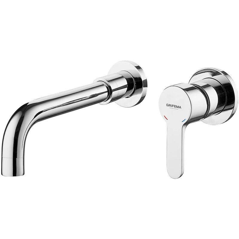 foto del prodotto grifema porto g11503 miscelatore lavabo 2 fori a muro new, corpo universale per miscelatori vasca, rubinetto da bagno incorporato, cromato