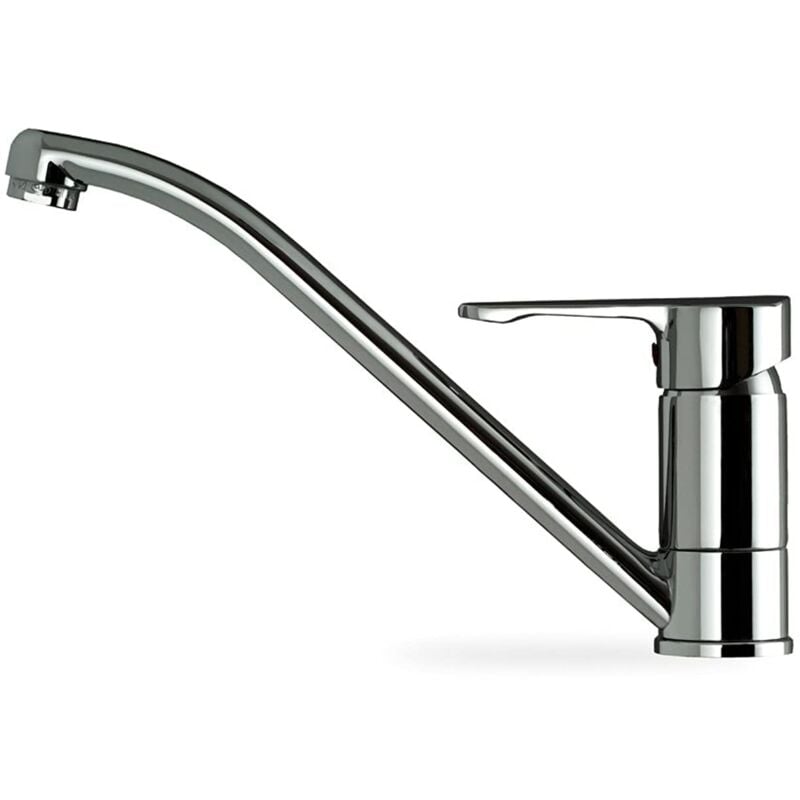 foto del prodotto grifo ml cromo monomando con acabado de acero inoxidable de f cil limpieza, ca o giratorio y aireador anticalc reo