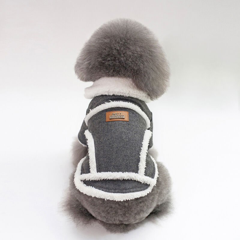 foto del prodotto grigio scuro s collo 23 cm schiena 20 cm petto 32 cm cani autunno inverno fresco tessuto caldo gilet stile britannico cappotto accogliente con