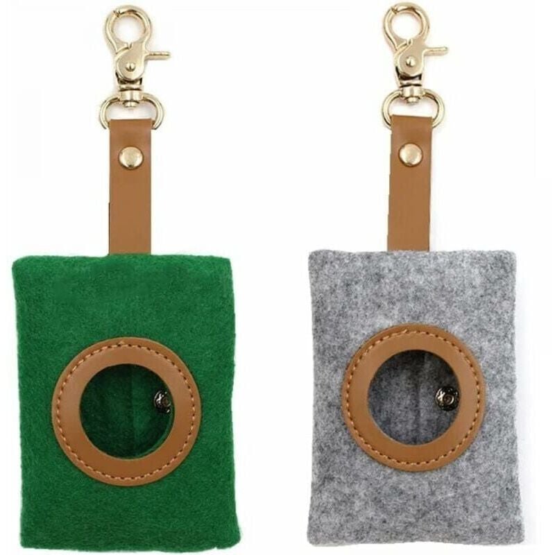 foto del prodotto grigio verde 2 confezioni di dispenser per sacchetti per escrementi di cane, dispenser per sacchetti per escrementi di cane, dispenser per sacchetti