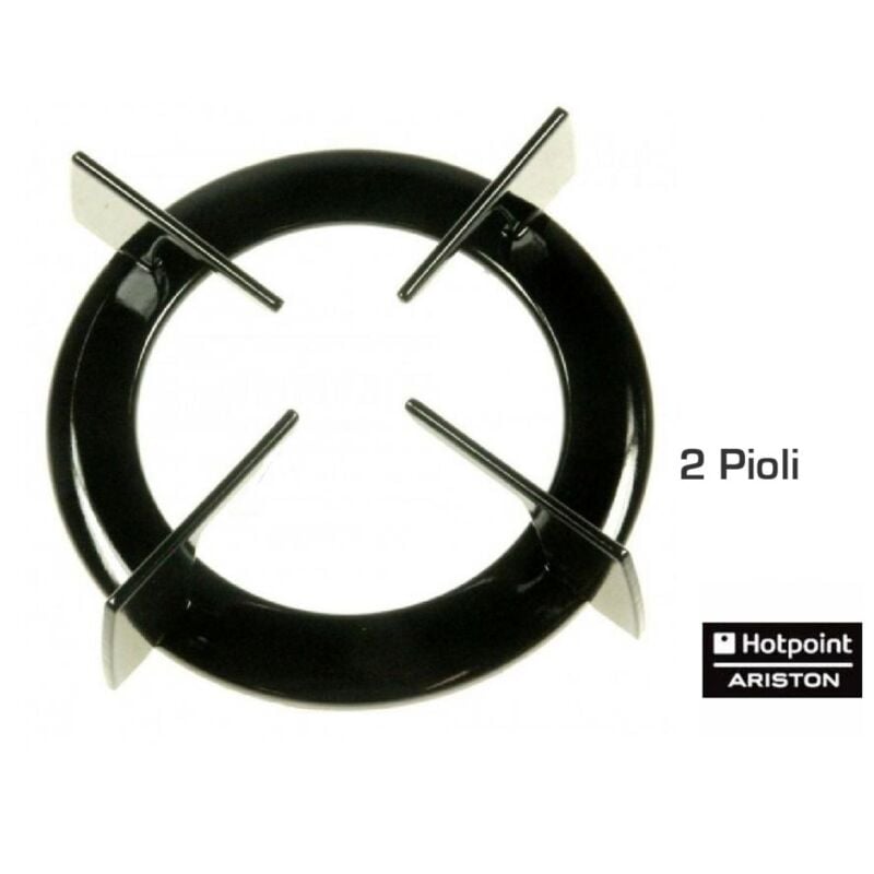 foto del prodotto griglia 1 fuoco nera croce piano cottura ariston diametro 165 a 2 perni
