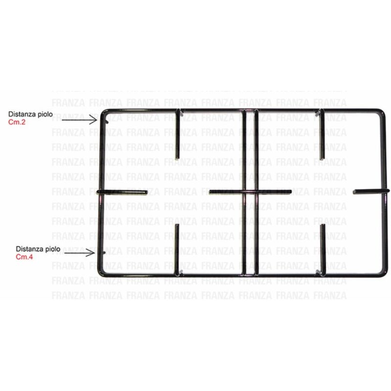 foto del prodotto griglia 2 fuochi 455x268 cucina rex zanussi zoppas nera smaltata 2 pioli