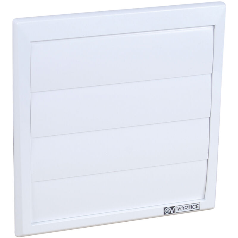 foto del prodotto griglia a alette di sovrapressione antiriflusso con collarino - bianco per modello 120