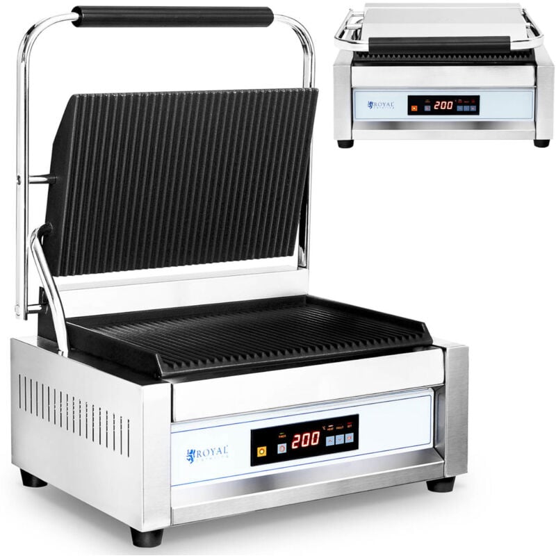 foto del prodotto griglia a contatto scanalata a controllo elettronico 34 x 23 cm 2200 w