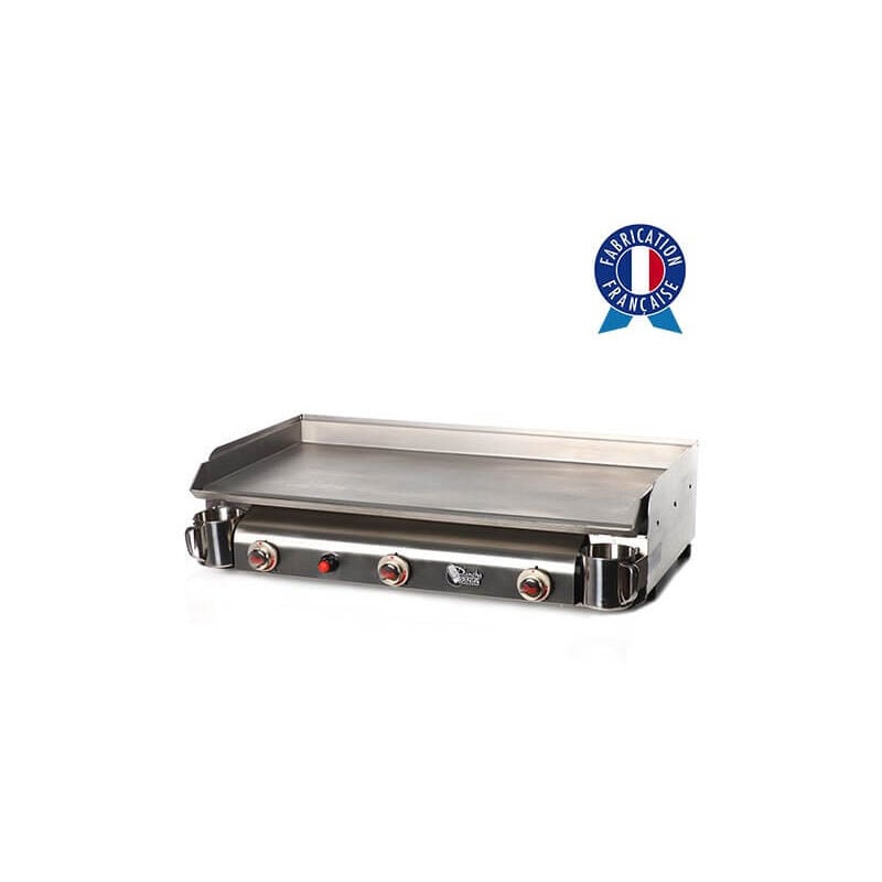 foto del prodotto griglia a gas trio 3 bruciatori piastra e mobile in acciaio inox tr2