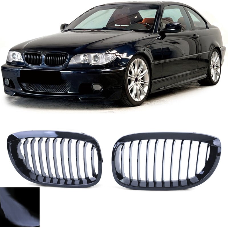 foto del prodotto griglia a rene bmw serie 3 e46 coup cabrio 03 07 sport performance nero lucido