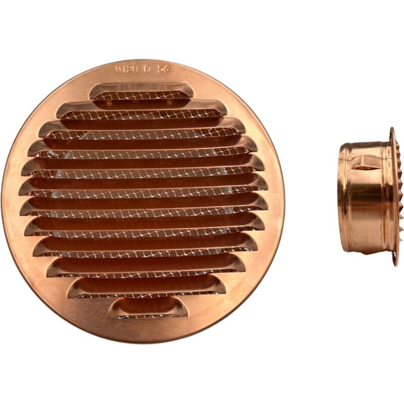 foto del prodotto griglia aerazione tonda in rame con boccaglio 100 mm 1 pezzo