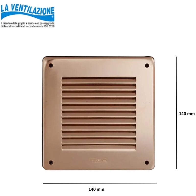 foto del prodotto griglia aereazione in rame quadra 140x140 mm da tassellate