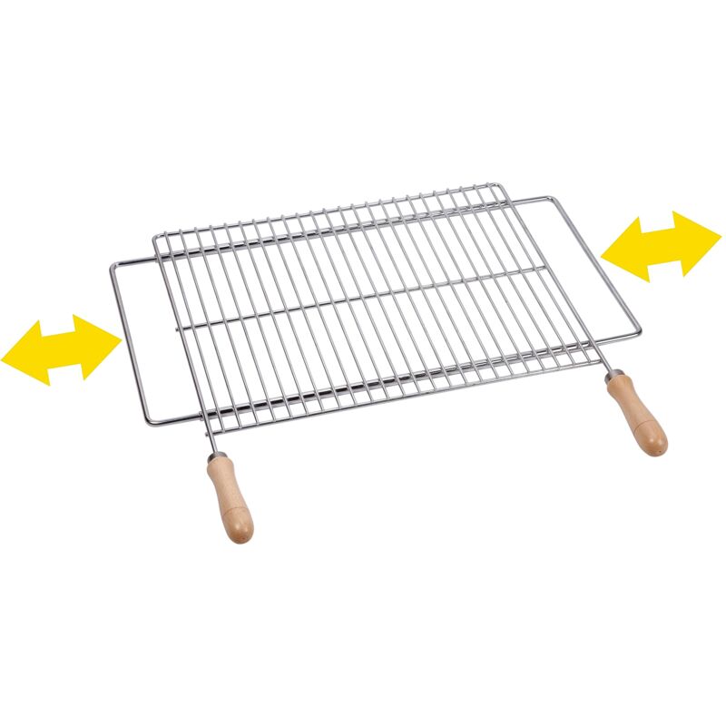 foto del prodotto griglia barbecue estensibile 70x40cm in acciaio zincato