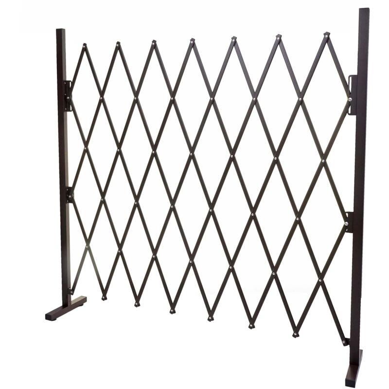 foto del prodotto griglia barriera griglia a forbice griglia protezione animali allungabile alluminio marrone altezza 153 cm larghezza 28 200 cm 040006983