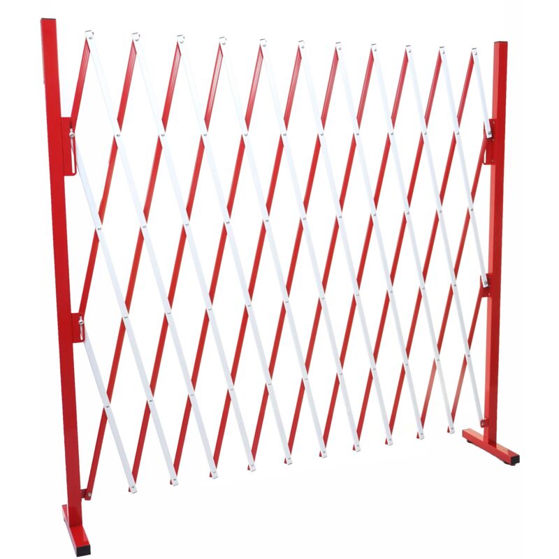 foto del prodotto griglia barriera griglia di protezione per recinzione a forbice estensibile in alluminio rosso bianco altezza 153 cm 040001215