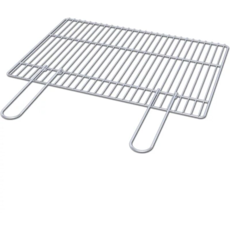 foto del prodotto griglia di cottura per barbecue in acciaio cromato, 48x33 cm sarom fuoco