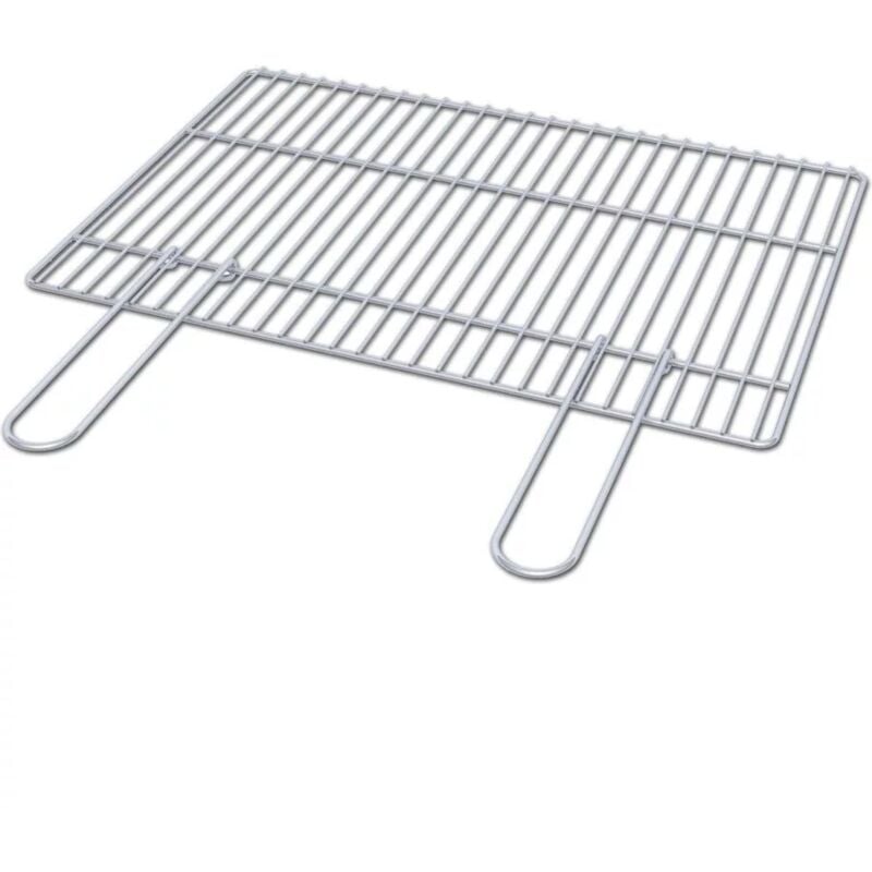 foto del prodotto griglia di cottura per barbecue in acciaio cromato, 58x40 cm sarom fuoco