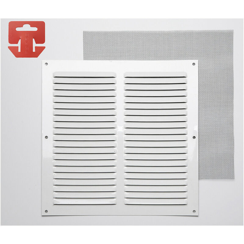 foto del prodotto griglia di separazione in alluminio moschettiera bianco laccato 250x250mm