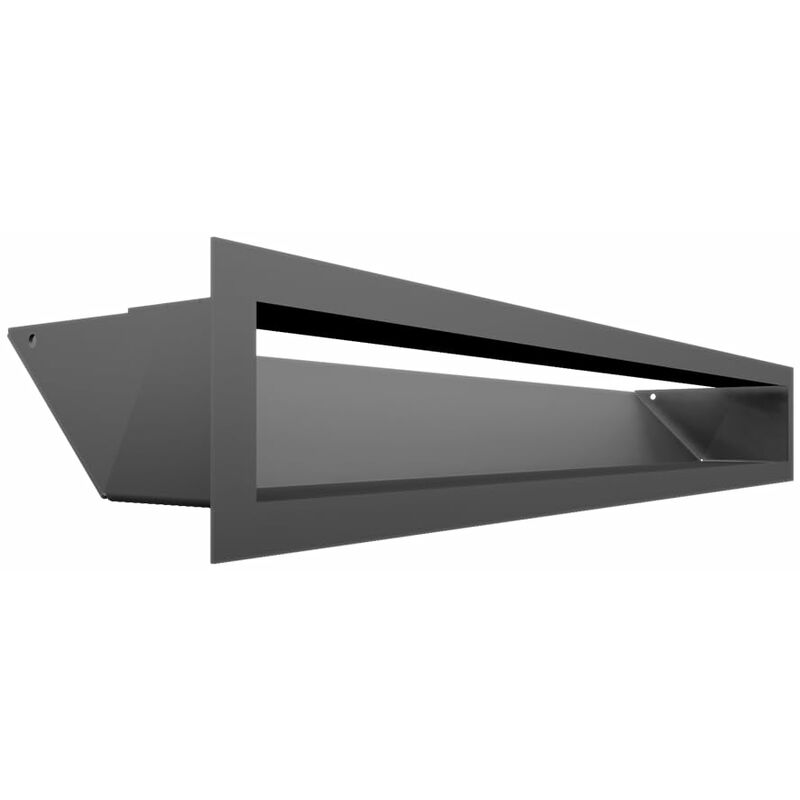 foto del prodotto griglia di ventilazione air griglia aria calda 9 x 60 cm grafite griglia di scarico per ventilazione camino presa d aria con un angolo di 45 gradi