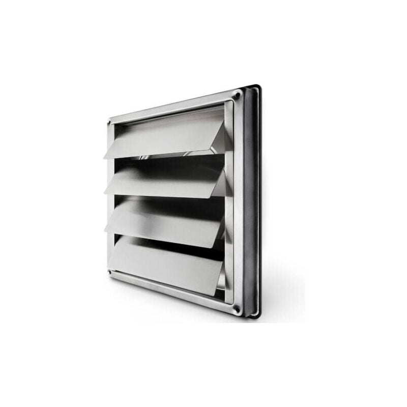 foto del prodotto griglia di ventilazione da 150 mm griglia antiritorno in acciaio inox con lamelle mobili chiusura automatica griglia di protezione dalle intemperie 