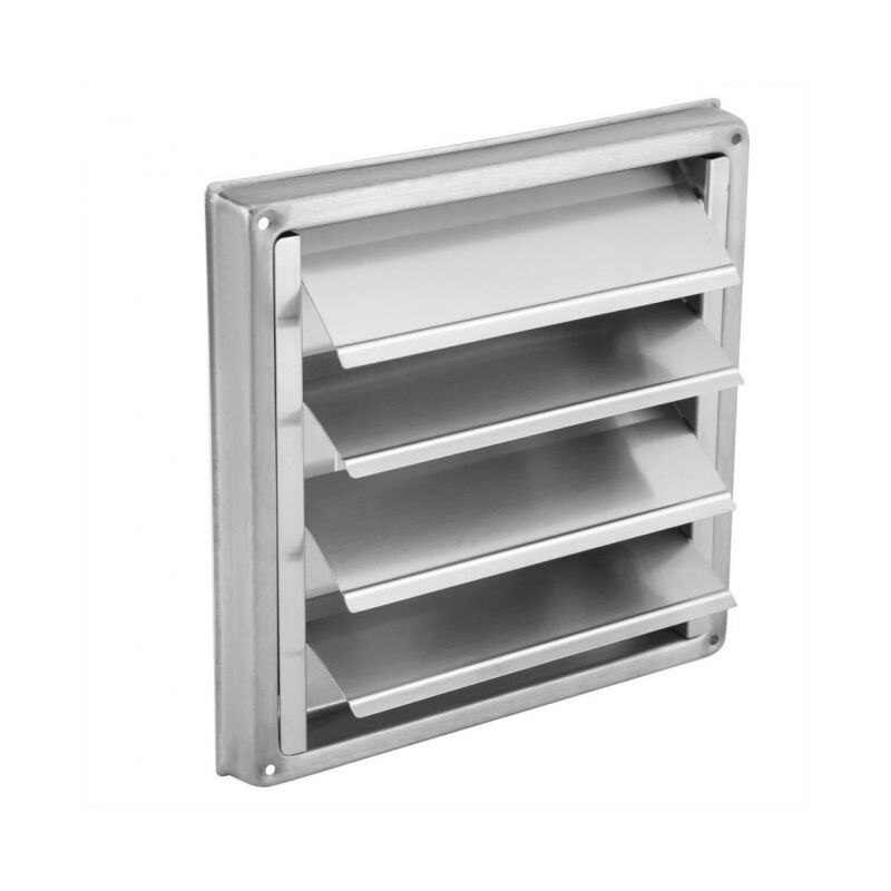 foto del prodotto griglia di ventilazione griglia in acciaio inox antiritorno da 150 mm con lamelle mobili chiusura automatica griglia cappa resistente agli agenti