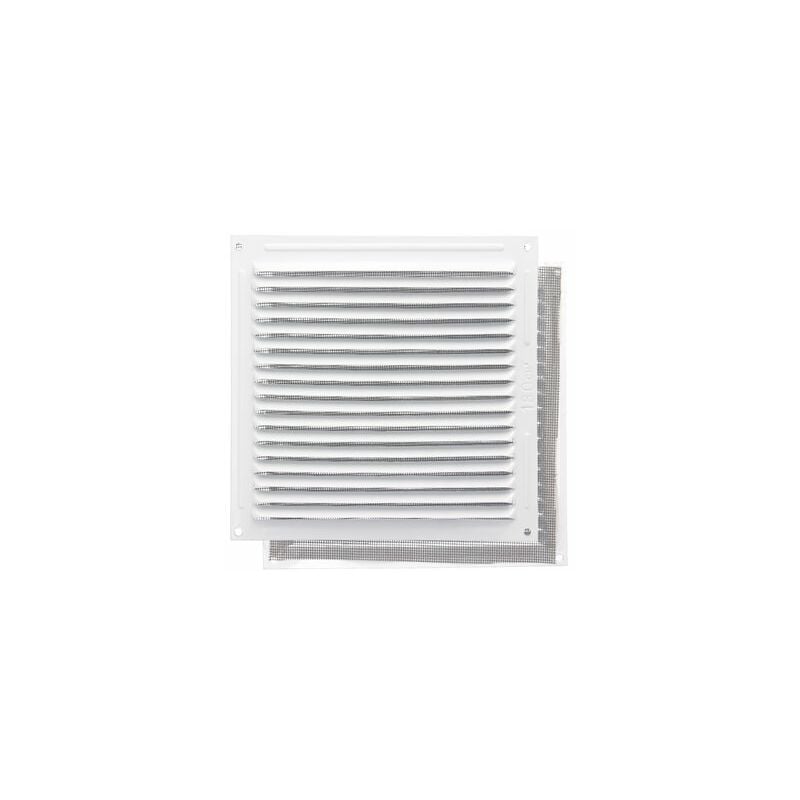 foto del prodotto griglia di ventilazione in alluminio con zanzariera avvitabile 200 x 200 mm. colore bianco