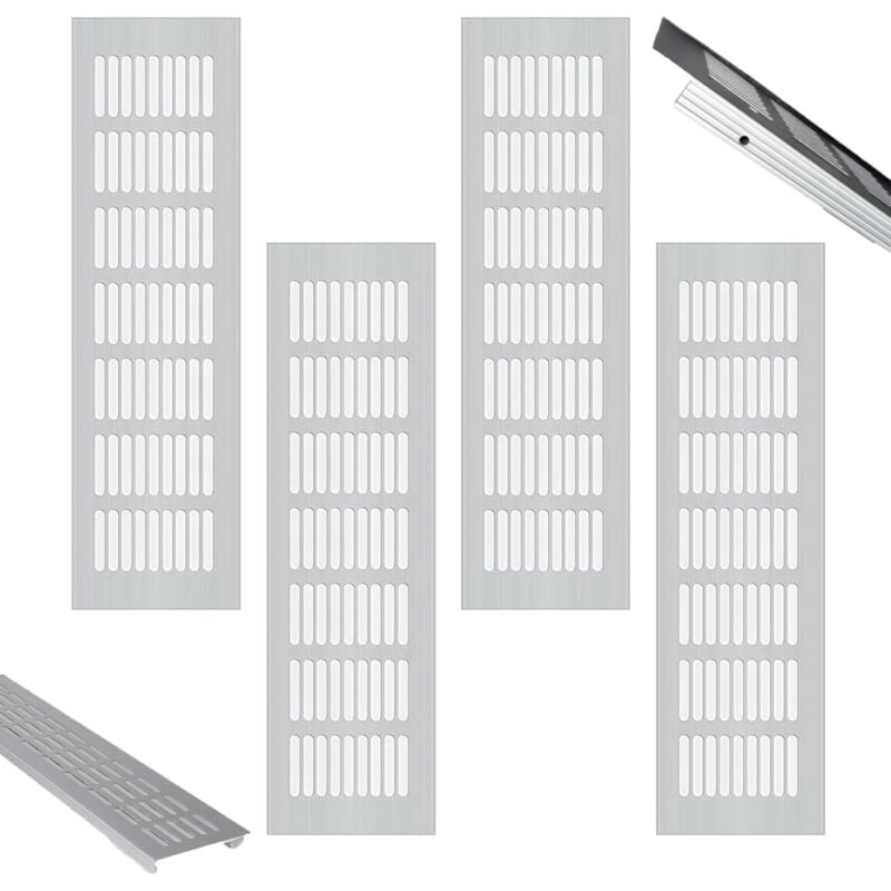foto del prodotto griglia di ventilazione rettangolare da 4 pezzi, griglia di ventilazione, griglia di ventilazione per camino, griglia di ventilazione in alluminio,
