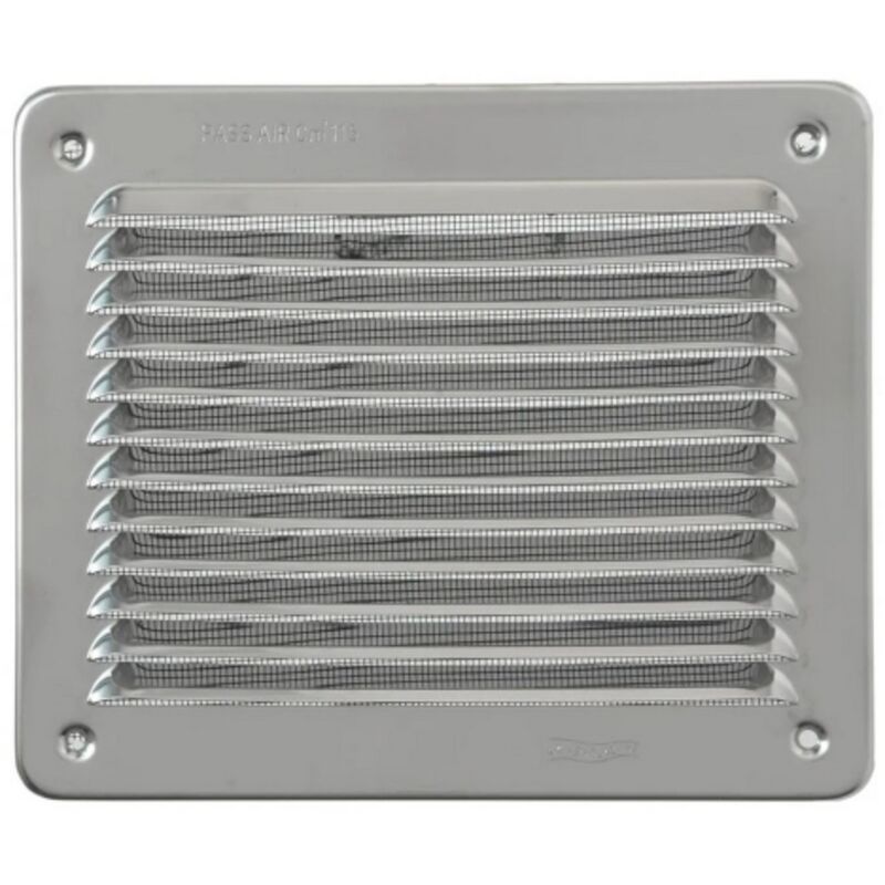 foto del prodotto griglia di ventilazione rettangolare in metallo da sovrapporre con rete 193x165 mm inox first