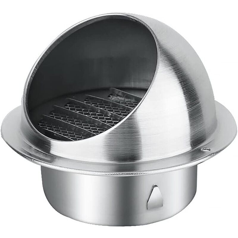foto del prodotto griglia di ventilazione rotonda in acciaio inossidabile per presa d aria per pareti esterne, copertura a ribalta per presa d aria, 80 mm
