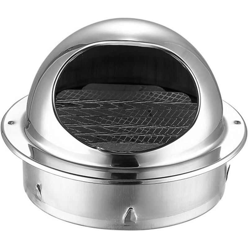 foto del prodotto griglia di ventilazione rotonda in acciaio inossidabile per sfiato a parete esterna, copertura a ribalta per sfiato, 80 mm sollbry