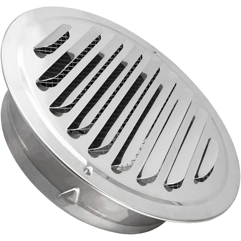 foto del prodotto griglia di ventilazione rotonda in acciaio inox da 150 mm per camino, cucina, bagno 150 mm sollbry