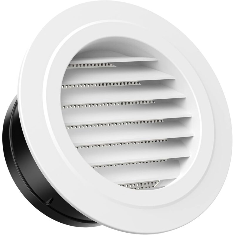 foto del prodotto griglia di ventilazione rotonda in plastica da 125 mm con zanzariera per prese d aria e uscite d aria da parete e soffitto interne ed esterne