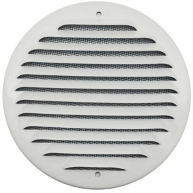 foto del prodotto griglia di ventilazione tonda in metallo da sovrapporre 175 mm colore alluminio bianco first