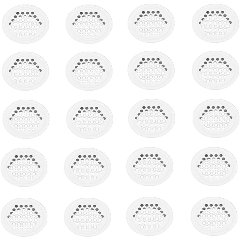 foto del prodotto griglia di ventilazione vmc, 20 pezzi 35 mm griglia di ventilazione, foro di ventilazione, griglia di ventilazione rotonda bianca in acciaio inox per
