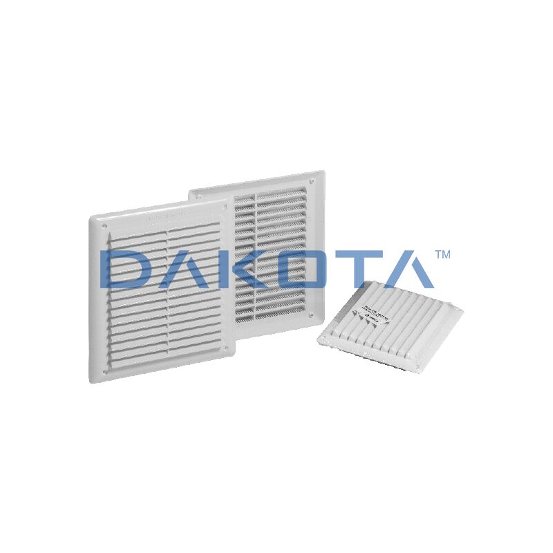foto del prodotto griglia fissa rettangolare 200x215 mm con rete abs bianco