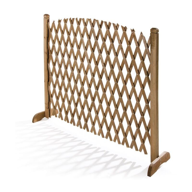 foto del prodotto griglia flexy, grigliato in legno estensibile fino a 150 cm e alta 103 cm, colore ciliegio, griglia estensibile per arredo esterno, separatore,