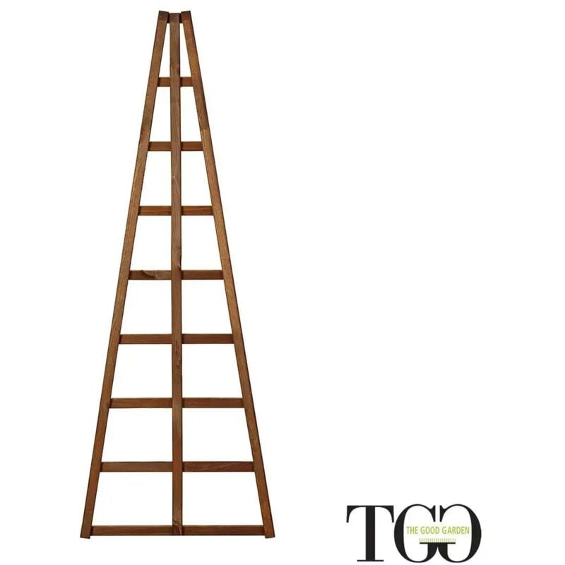 foto del prodotto griglia in legno piramidale per esterno hortus color castagno 60 x 150 cm