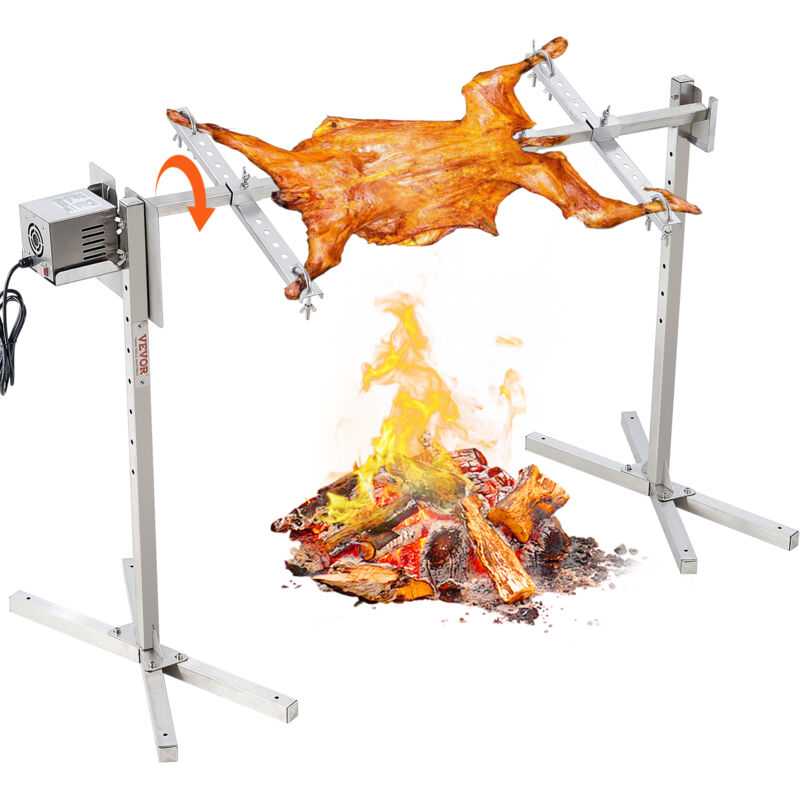 foto del prodotto griglia per agnello, griglia per maialino, griglia per arrosto, griglia per barbecue carico max. 60 kg per maiale, agnello, motore elettrico da 52 w,