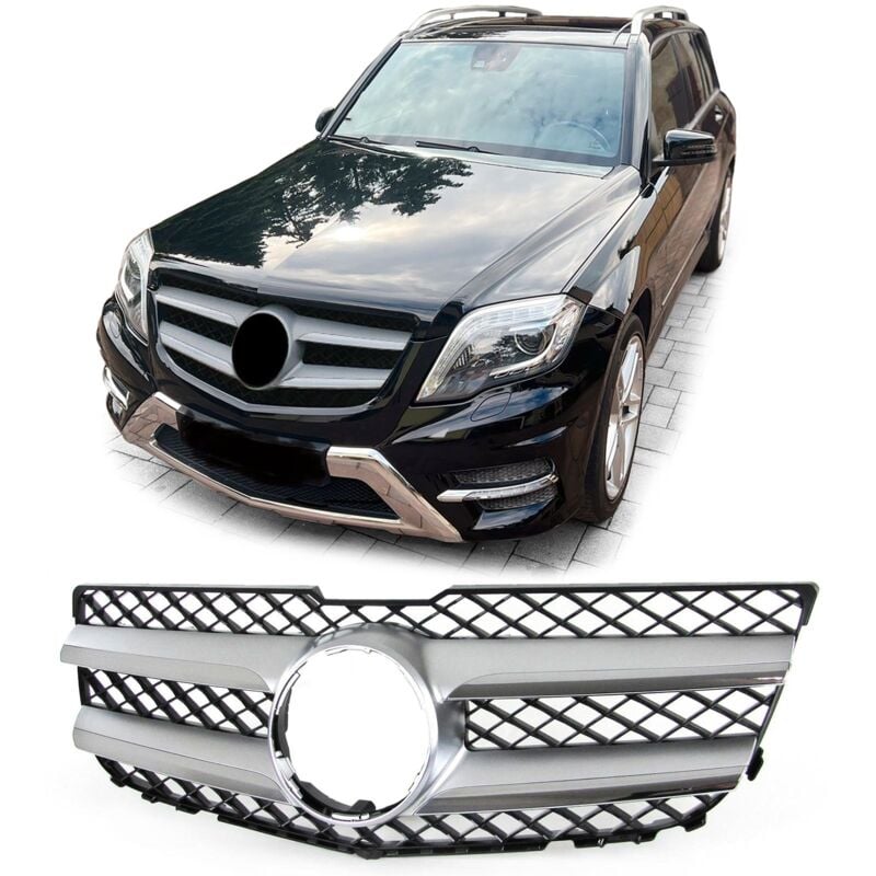 foto del prodotto griglia per auto mercedes glk x204 12 15 ottica sportiva nero argento cromato