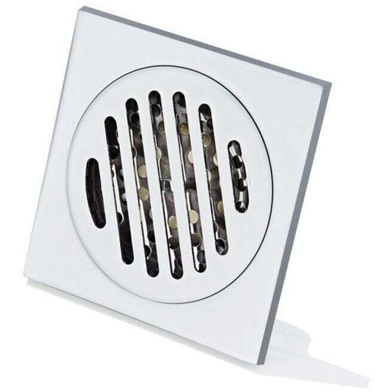 foto del prodotto griglia per doccia scarico a pavimento anti capelli scarico per doccia quadrato antiodore in acciaio inossidabile spesso per bagno 100 x 100 mm
