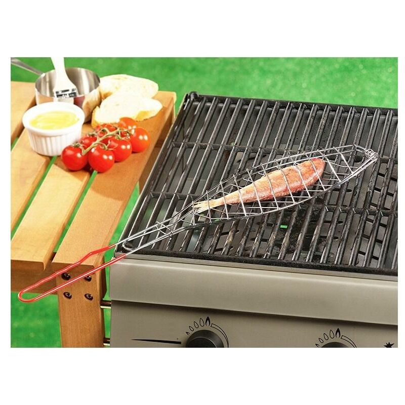 foto del prodotto griglia per pesce in acciaio inox 13x41 cm