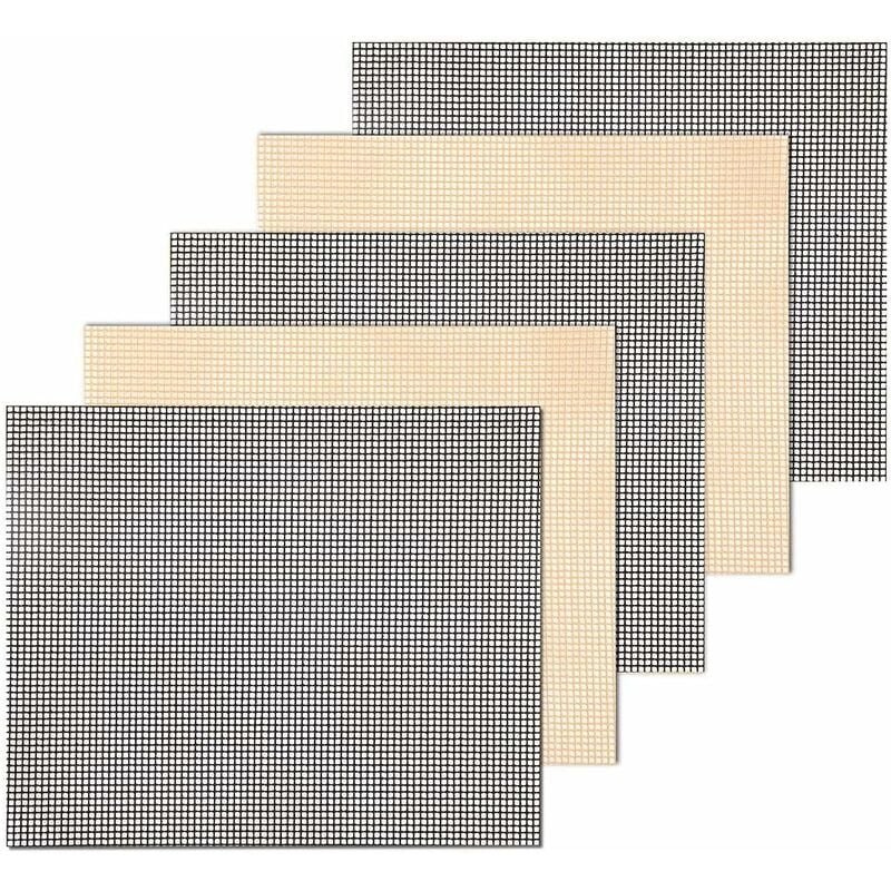 foto del prodotto griglia rete barbecue set da 5 pezzi tappetino barbecue antiaderente rete barbecue riutilizzabile resistente al calore 40 x 33 cm fogli per barbecue