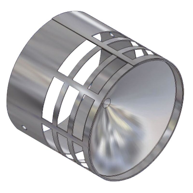 foto del prodotto griglia rotonda aspirazione scarico fumi inox 60 mm per sistema rigido monoparete 00000051068