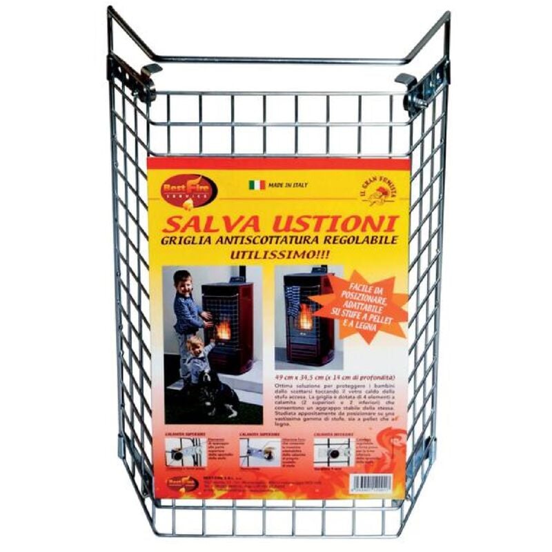 foto del prodotto griglia universale salva ustioni per stufe a legna ed a pellet 49x34.5hx14 cm.
