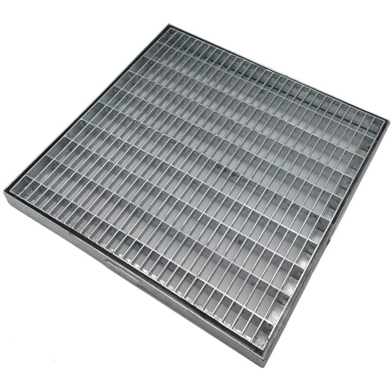 foto del prodotto griglia zincata quadrata antitacco con telaio 425 x 425 mm