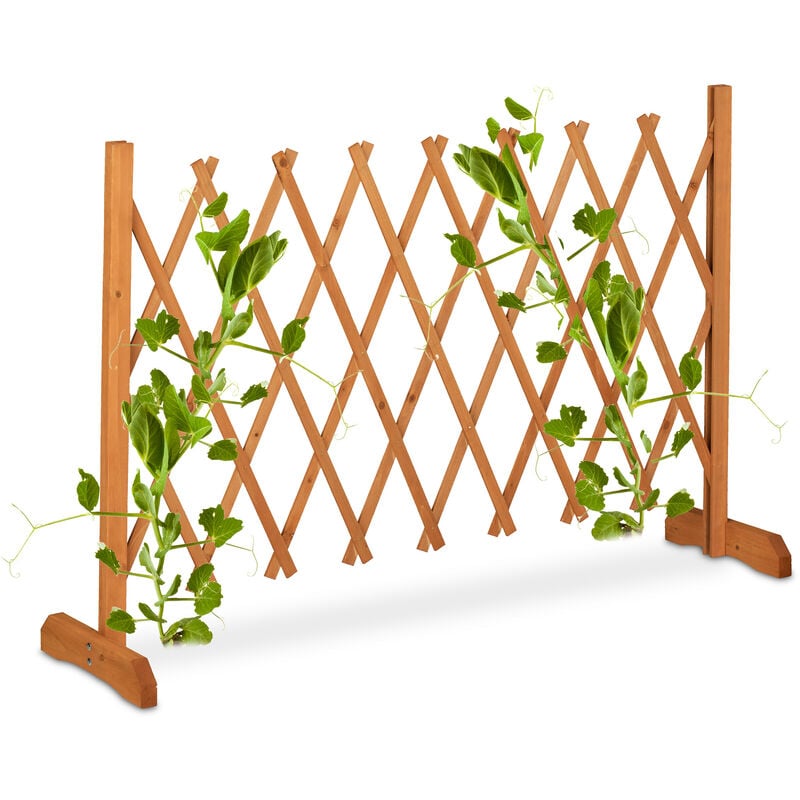 foto del prodotto grigliato in legno per rampicanti, allungabile 180 cm, graticolato per piante, per giardino, balcone, marrone relaxdays